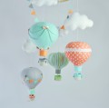 Balony karuzela nad łóżeczko pomarańczowy, miętowy, szary (7).JPG