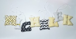 Zestaw ręcznie szytych literek do pokoju dziecka – MICHAŁEK
