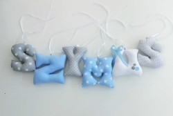 Zestaw ręcznie szytych literek do pokoju dziecka – SZYMUŚ / SZYMEK / SZYMON