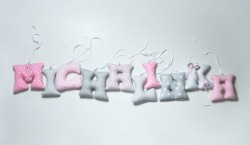 Zestaw ręcznie szytych literek do pokoju dziecka – MICHALINKA
