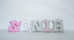 Zestaw ręcznie szytych literek do pokoju dziecka – SONIA