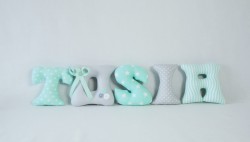 Zestaw ręcznie szytych literek do pokoju dziecka – TOSIA