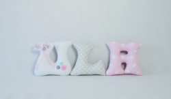 Zestaw ręcznie szytych literek do pokoju dziecka – ULA