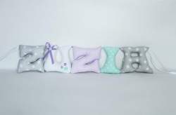 Zestaw ręcznie szytych literek do pokoju dziecka – ZUZIA