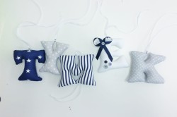 Zestaw ręcznie szytych literek do pokoju dziecka – TYMEK / TYMUŚ / TYMON
