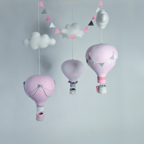 różowe balony karuzela na łóżeczko do pokoju dziecka różowy (3).JPG