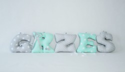 Zestaw ręcznie szytych literek do pokoju dziecka – GRZEŚ