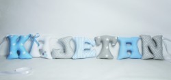 Zestaw ręcznie szytych literek do pokoju dziecka – KAJETAN