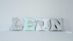 Zestaw ręcznie szytych literek do pokoju dziecka – LEON / LEOŚ