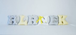 Zestaw ręcznie szytych literek do pokoju dziecka - ALANEK