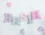 Zestaw ręcznie szytych literek do pokoju dziecka – BASIA