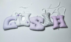 Zestaw ręcznie szytych literek do pokoju dziecka – GOSIA