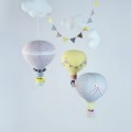 Balony karuzela na łóżeczko brudny róż żółty szart (1).JPG