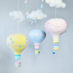 Karuzela nad łóżeczko 3 balony: różowy, żółty, niebieski