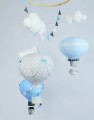 Karuzela nad łóżeczko z balonami do pokoju dziecka niebieski, szary (4).JPG