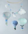 Karuzela nad łóżeczko do pokoju dziecka balony niebieski miętowy szary (4).JPG