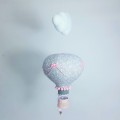 Duży balon szaro-różowy z linami