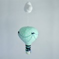 Duży balon miętowo-granatowy z linami