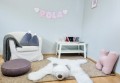 Girlanda z imieniem dziecka 4 litery + 2 dekory gratis, różowa