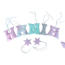 Zestaw ręcznie szytych literek do pokoju dziecka – HANIA
