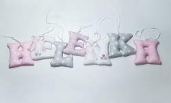 Zestaw ręcznie szytych literek do pokoju dziecka – HELENKA