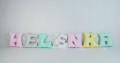 Szyte literki do pokoju dziecka Helenka pastelowe kolory