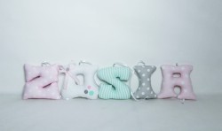 Zestaw ręcznie szytych literek do pokoju dziecka – ZOSIA