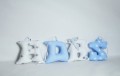 Literki do pokoju dziecka Adaś zestaw niebiesko-biały