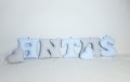 Szyte literki do pokoju dziecka Antoś Antek szaro-niebieskie