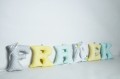 Literki z imieniem dziecka_Franek_Franio_Franuś żółty, szary, miętowy, biały