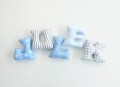 Szyte literki z imieniem dziecka Julek niebiesko-szare
