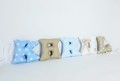 Literki do pokoju dziecka Karol beżowo-niebiesko-białe