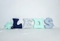 Literki do pokoju dziecka_Leon Leoś granatowo-miętowo-szare