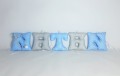 Szyte literki do pokoju dziecka Natan niebiesko-szare