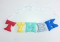 Szyte literki z imieniem dziecka Tymek Tymuś Tymon zestaw kolorowy